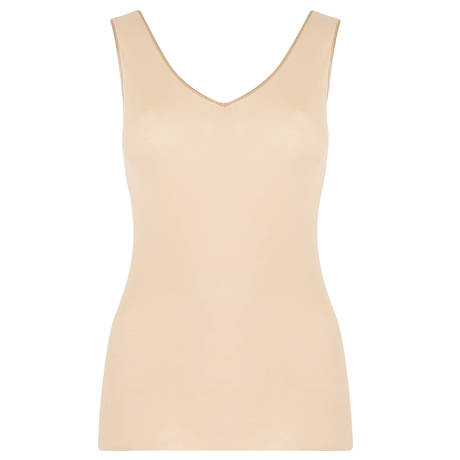 HANRO Cotton v-neck tank Cotton Seamless Nude