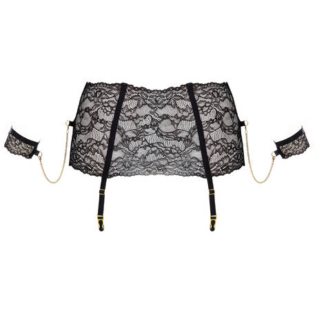 MAISON CLOSE Porte-jarretelles avec menottes Le Petit Secret Dentelle Noir