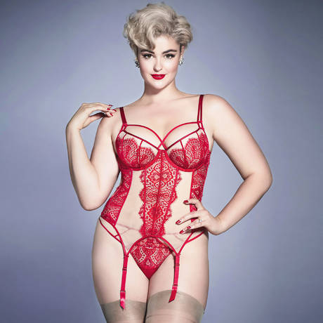 DITA VON TEESE Basque Maestra Dita Red Lace