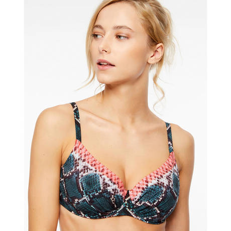 CHANTELLE Bikini top with underwire coverage Jungle Flame Python