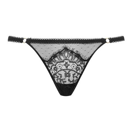 MAISON CLOSE Mini-string en dentelle Inspiration Divine Noir