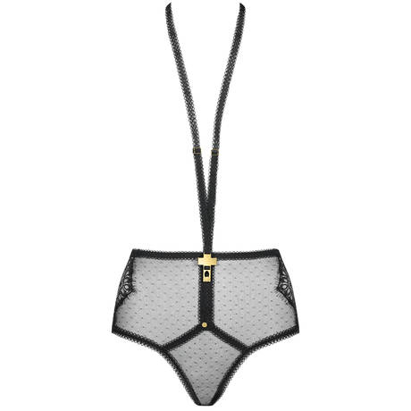 MAISON CLOSE Culotte haute avec harnais amovible Inspiration Divine Noir