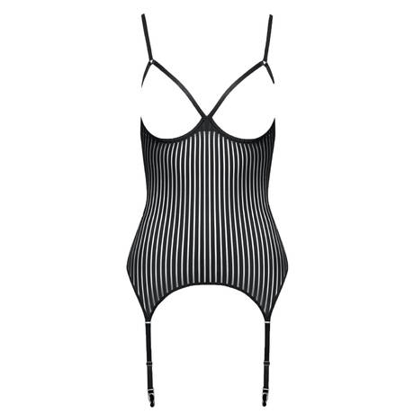 MAISON CLOSE Guêpière seins nus Bande à Part Noir