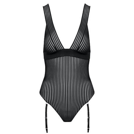MAISON CLOSE Garter belt Plunge thong bodysuit Bande à Part Black