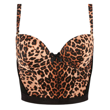 AGENT PROVOCATEUR Silk elora Bustier Molly Leopard Print