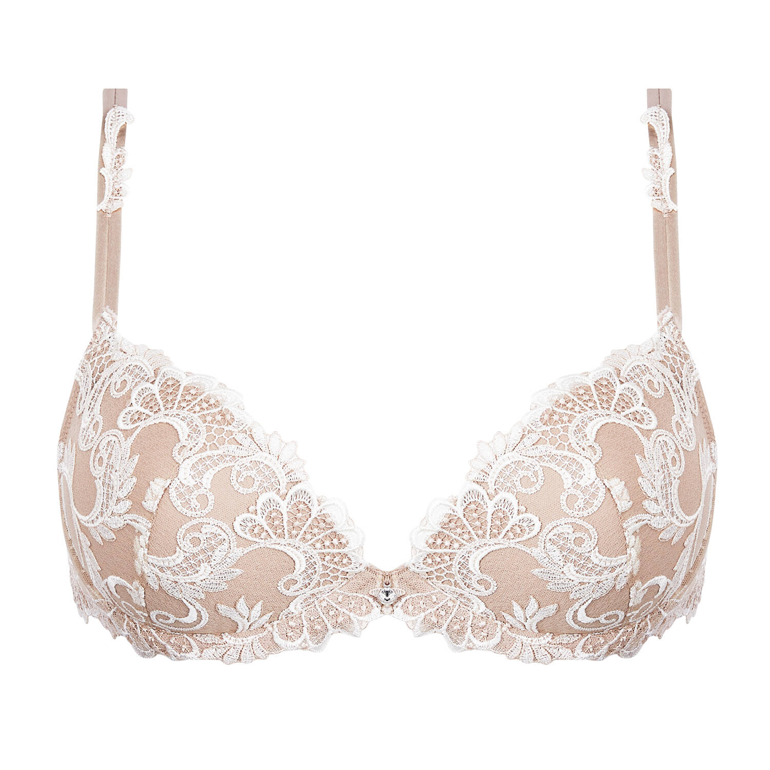 Ensemble Lingerie Lise Charmel - Soutien-gorge Push-up + String Taille 95B, Marron, Neuf
