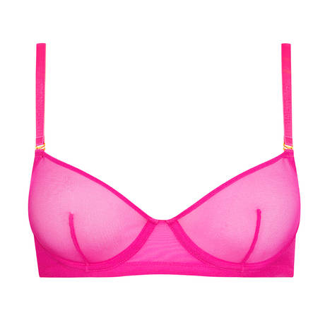 MAISON CLOSE With removable straps Demi-cup bra Corps à Corps Néon Rose Fluo