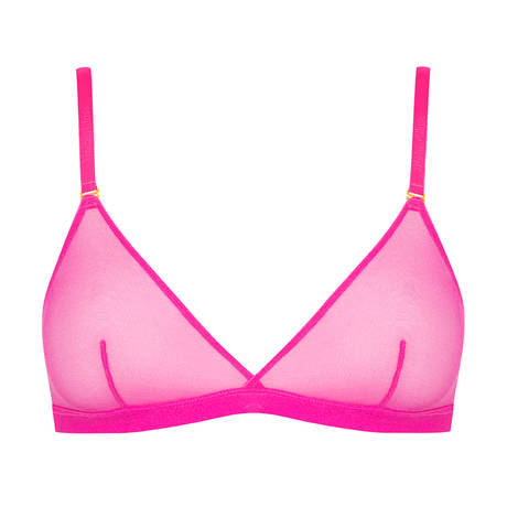 MAISON CLOSE Soutien-gorge triangle avec bretelles amovibles Corps à Corps Néon Rose Fluo