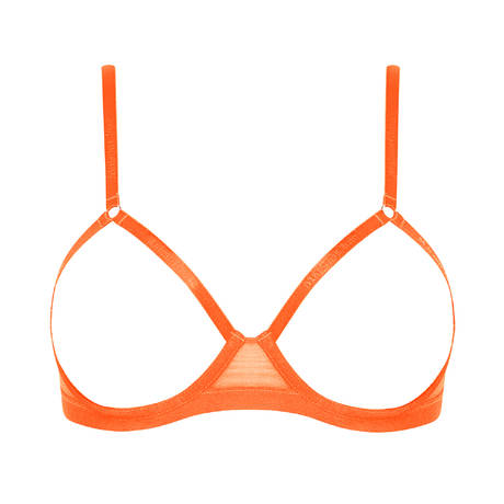 MAISON CLOSE Ouvert bra Corps à Corps Néon Orange Fluo