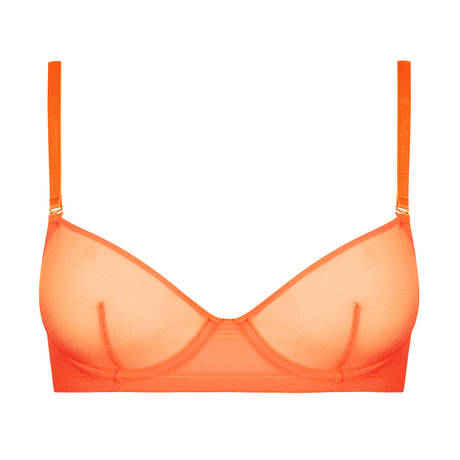 MAISON CLOSE Soutien-gorge corbeille avec bretelles amovibles Corps à Corps Néon Orange Fluo