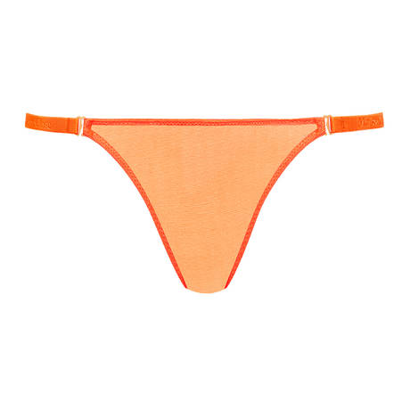 MAISON CLOSE Mini thong with removable straps Corps à Corps Néon Orange Fluo