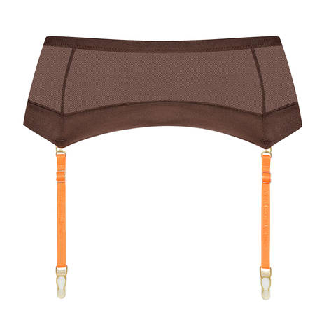 MAISON CLOSE Garter belt with removable suspenders Corps à Corps Chocolat Doré