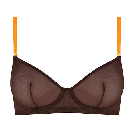 MAISON CLOSE Balconette bra with removable straps Corps à Corps Chocolat Doré