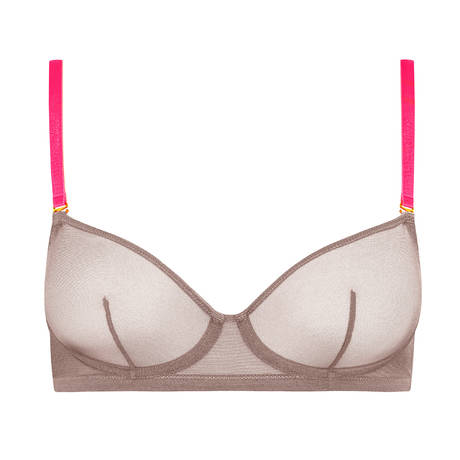 MAISON CLOSE Balconette bra with removable straps Corps à Corps Taupe Doré