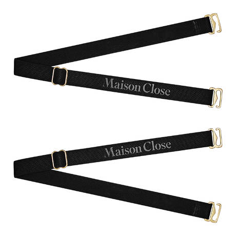 MAISON CLOSE Thong elastics Corps à Corps Noir Doré