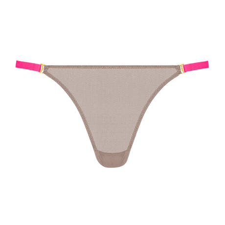 MAISON CLOSE Mini thong with removable straps Corps à Corps Taupe Doré