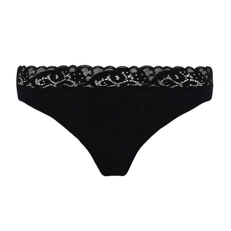 HANRO Slip couvrant en coton Moments Noir