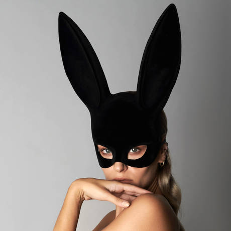 MAISON CLOSE Masque lapin avec pompon Les Fétiches Noir