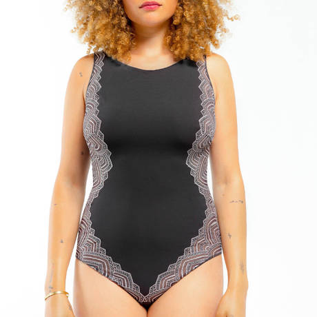 LOUISA BRACQ Bodysuit Graal Smoke