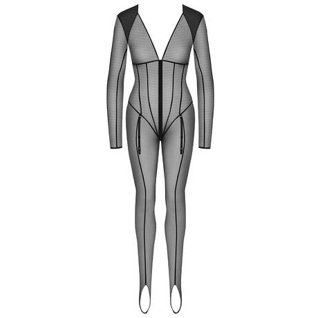 MAISON CLOSE Garter belt catsuit L'Amoureuse Dahlia Noir