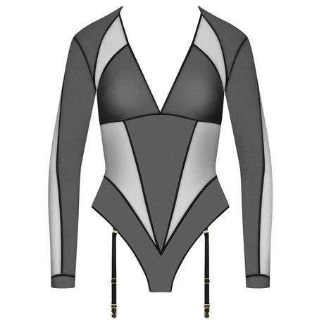 MAISON CLOSE Body manches longues L'Amoureuse Dahlia Noir