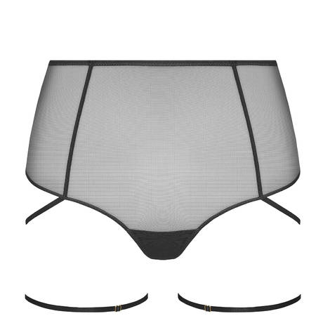MAISON CLOSE High waist Garter thong L'Amoureuse Dahlia Noir