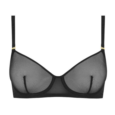 MAISON CLOSE Balconette bra with removable straps Corps à Corps Noir Doré