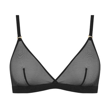 MAISON CLOSE Soutien-gorge triangle avec bretelles amovibles Corps à Corps Noir Doré