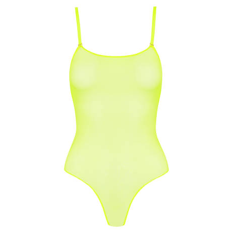 MAISON CLOSE With removable straps bodysuit thong Corps à Corps Néon Jaune Fluo
