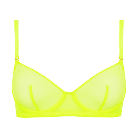 MAISON CLOSE With removable straps Demi-cup bra Corps à Corps Néon Jaune Fluo