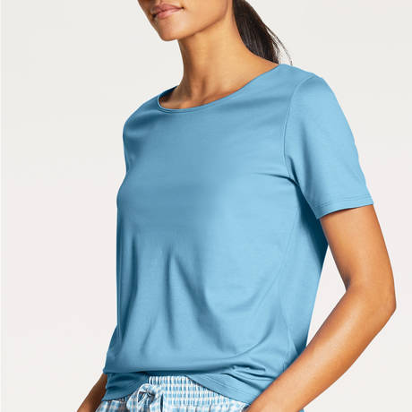 CALIDA Cotton crew-neck T-Shirt Favourites Cottage Allure Blue