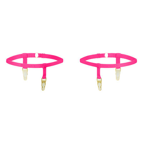 MAISON CLOSE Jarretières Corps à Corps Néon Rose Fluo