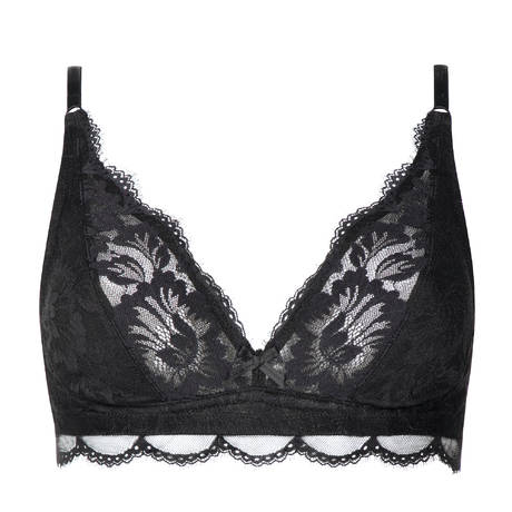 MEY Soutien-gorge sans armatures en dentelle Amazing Noir