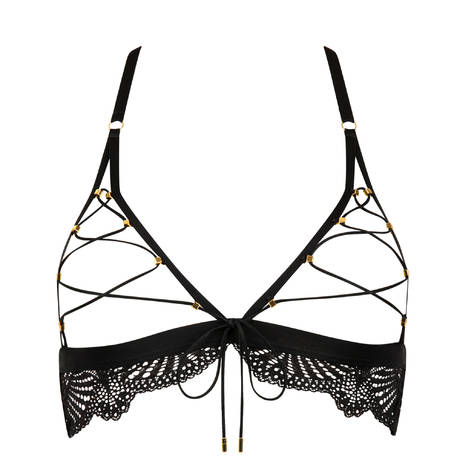 ATELIER AMOUR Ouvert bra triangle harness Enlace moi Black