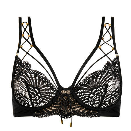 ATELIER AMOUR Lace demi-cup bra Enlace moi Black