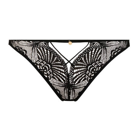 ATELIER AMOUR Tanga ouvert en dentelle Enlace moi Black