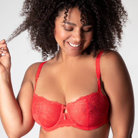 CHANTELLE Lace demi-cup bra Waltz Rouge Pavot