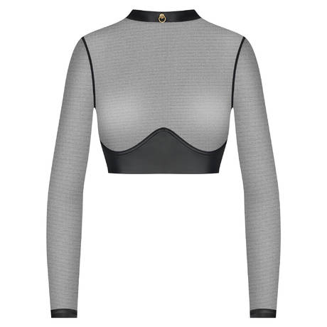 MAISON CLOSE Long-sleeved crop top Chambre Noire Black
