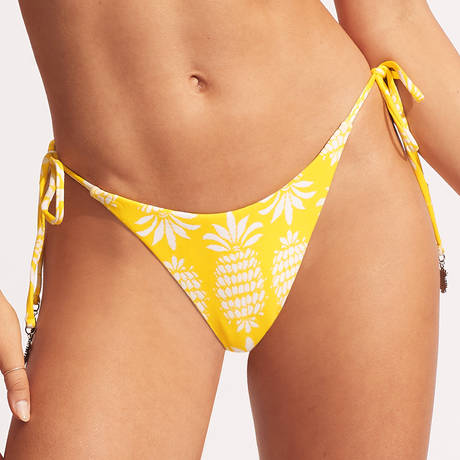 SEAFOLLY Brazilian Bikini Bottom Corsica Lemon