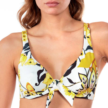 VALERY Underwires triangle bikini top Flora Beach Ivory