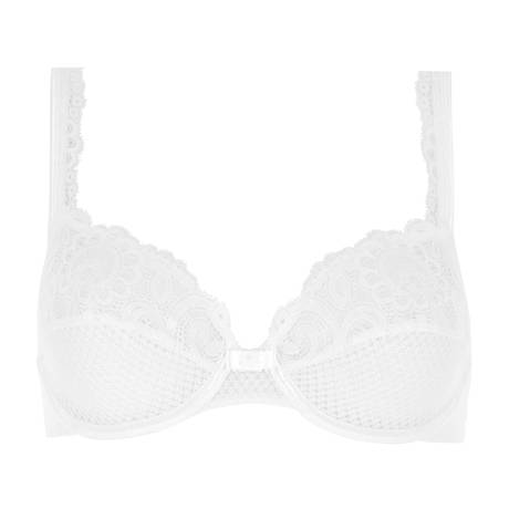 Soutien-gorge blanc avec armatures grande taille en dentelle - GABY | Maison Lejaby