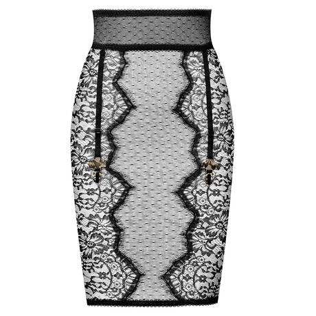 MAISON CLOSE Lace Skirt with garter belt Inspiration Divine Black