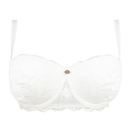 ANTIGEL Lace Plus-size padded bandeau bra Stricto Sensuelle Ecru Nacre