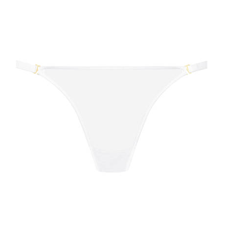 MAISON CLOSE Mini thong with removable straps Corps à Corps Blanc Doré
