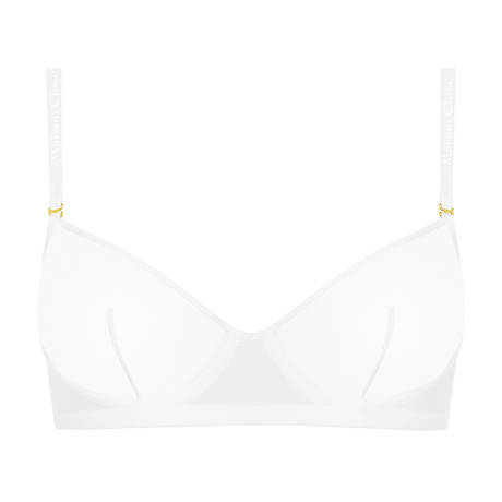 MAISON CLOSE Balconette bra with removable straps Corps à Corps Blanc Doré