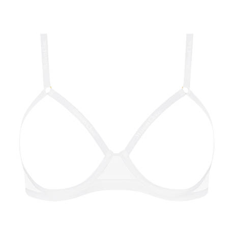 MAISON CLOSE Ouvert bra Corps à Corps Blanc Doré