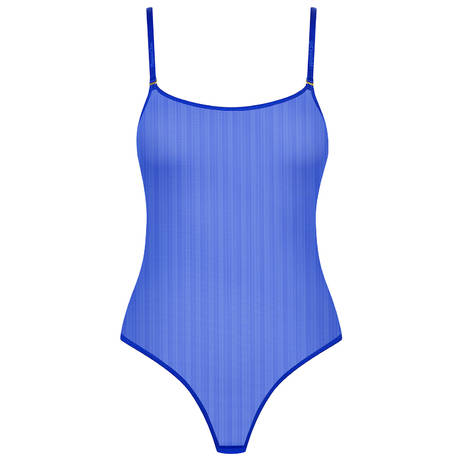 MAISON CLOSE With removable straps bodysuit thong Corps à Corps Néon Bleu Or