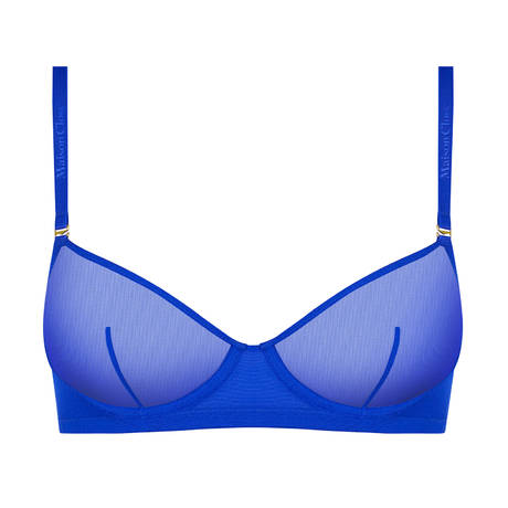 MAISON CLOSE With removable straps Demi-cup bra Corps à Corps Néon Bleu Or