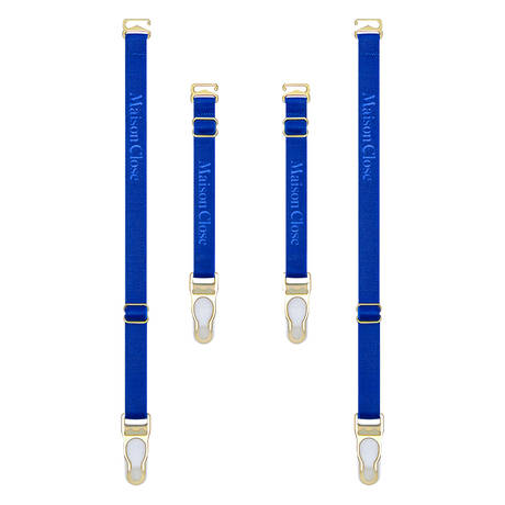 MAISON CLOSE Suspenders Corps à Corps Néon Bleu Or