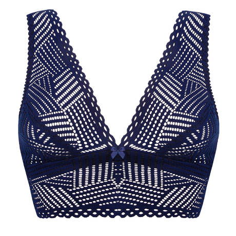 ANTIGEL Soutien-gorge bustier en dentelle Tressage Graphic Tressage Marine
